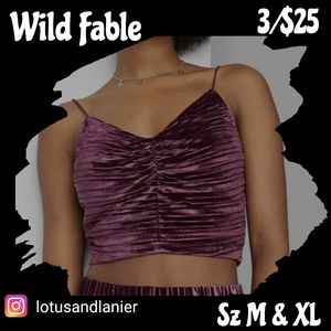 Wild Fable Purple Velour Cropped Tank Sz M & XL  3/$25